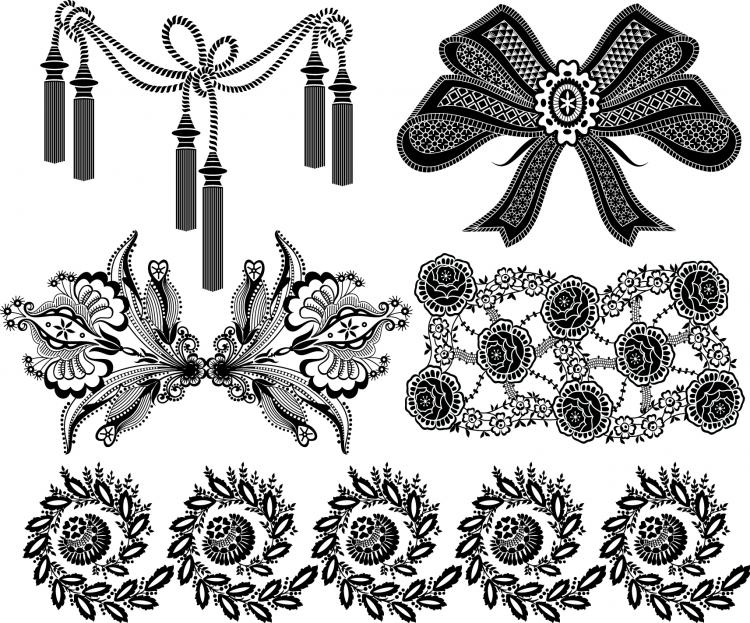 free vector Black and white patterns 05 vector